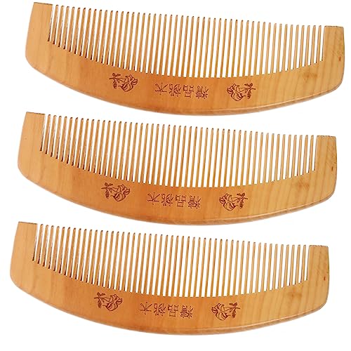 DRESSOOS -statisches Holzkamm-set - 3-teiliger Haarentwirrer Für Männer Tragbare Bürste Mit Glatter Textur Kein Statischer Kamm Für Das Haarstyling von DRESSOOS