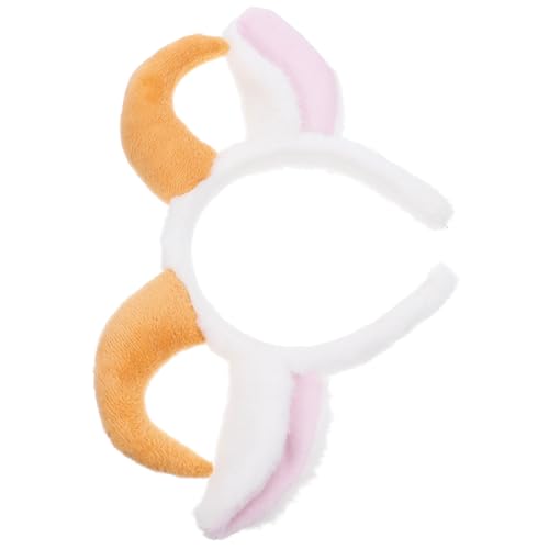 DRESSOOS üsch Schafsohren Haarreif Mit Hörnern Für Und Erwachsene Tierkostü Zubehör Für Fasching Karneval Und Cosplay Weiche Kuschelige Kopfbedeckung Und von DRESSOOS