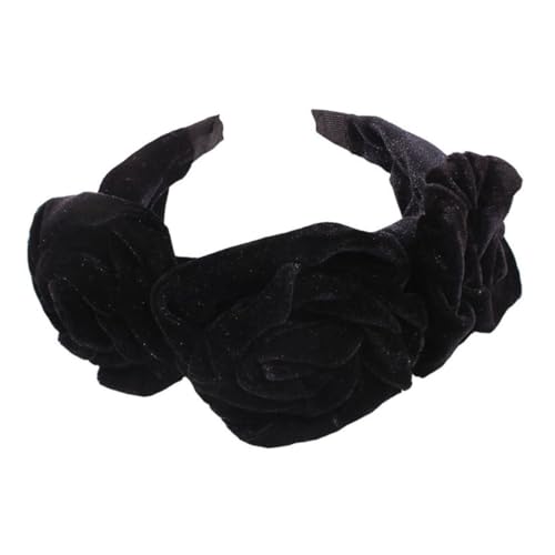 DRESSOOS Blumen Stirnband Für Damen Stylisches Stirnband Schwarz Blumen Haarband Mit Großer Blumen-haarspange Langlebiges Material Feine Verarbeitung Für Verlobungen Und Partys von DRESSOOS