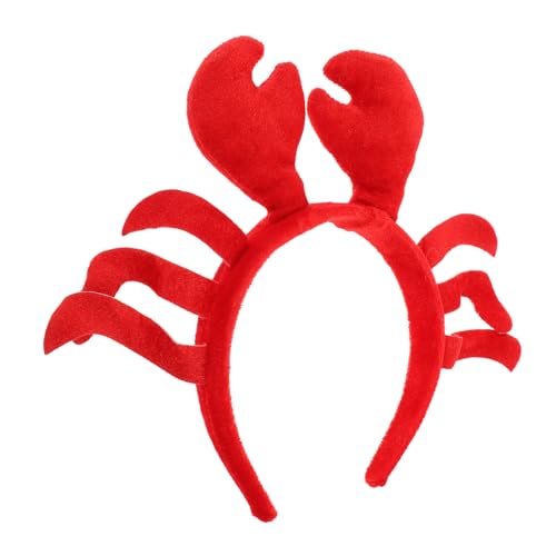 DRESSOOS Plüsch Krebs Haarreif Für Weihnachten Und Halloween Weiches Stirnband Für Frauen Und Mädchen Kostüm-accessoires Für Partys Und Feiertagsfeiern Rot von DRESSOOS