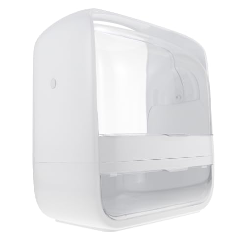 DRESSOOS Kosmetik Organizer Box Aus Kunststoff Aufbewahrungsbox Für Make-up Und Hautpflege Kompakt Staubdicht Für Schminktisch Schlafzimmer Weißes Quadratisches Design von DRESSOOS