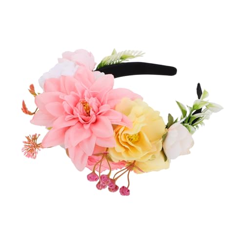 DRESSOOS Blumenkrone Stirnband Blüten-Kopfschmuck Brautschmuck für Hochzeit Party Abschlussball Foto- Rosa DRESSOOS Blumenkrone Stirnband Blüten-Kopfschmuck Brautschmuck für Hochzeit Party Abschlussball Foto- Rosa von DRESSOOS