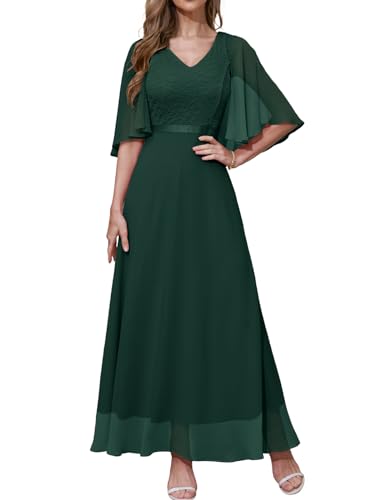 DRESSTELLS Abendkleid Lang mit Ärmeln Lang Ballkleid Cocktailkleid Lang Elegant für Hochzeit Dark Green 3XL DRESSTELLS Abendkleid Lang mit Ärmeln Lang Ballkleid Cocktailkleid Lang Elegant für Hochzeit Dark Green 3XL von DRESSTELLS