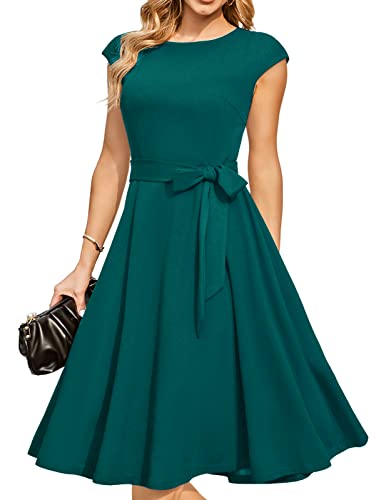 DRESSTELLS Cocktailkleid Damen Elegant 1950er Knielang Rockabilly Hochzeitskleid Türkises Abendkleid Vintage A-Line Swing Festlich Midilang Sommerkleid Turquoise M DRESSTELLS Cocktailkleid Damen Elegant 1950er Knielang Rockabilly Hochzeitskleid Türkises Abendkleid Vintage A-Line Swing Festlich Midilang Sommerkleid Turquoise M von DRESSTELLS