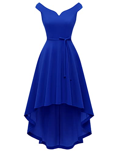 DRESSTELLS Cocktailkleid Damen Rockabilly Kleider Damen High Low Semi Formal Skater Kleid für Junioren Royalblue L von DRESSTELLS