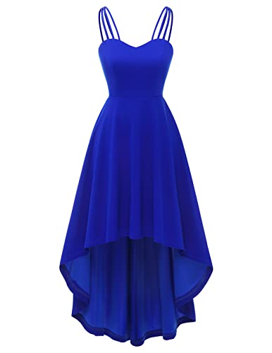 DRESSTELLS Damen Ärmellos Cocktailkleider Maxi Lang Ballkleid Chiffon Spitzen Brautjungfernkleider Hochzeitskleider für gäste Bodenlang Brautkleid Royalblue M von DRESSTELLS