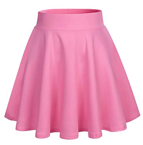 DRESSTELLS Rock Damen Kurz Sommer Tennisrock Knielang Minirock High Waist Faltenrock Femboy Skirt Skater Rock Coral S von DRESSTELLS