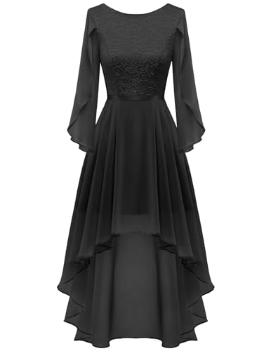 DRESSTELLS Damen Cocktailkleid Abendkleider Elegant für Hochzeit Partykleid Black M von DRESSTELLS