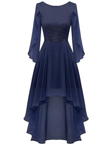 DRESSTELLS Damen Cocktailkleid Abendkleider Elegant für Hochzeit Partykleid Navy 2XL von DRESSTELLS