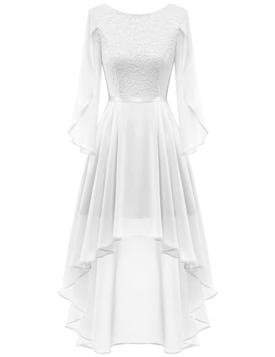 DRESSTELLS Damen Cocktailkleid Abendkleider Elegant für Hochzeit Partykleid White 2XL von DRESSTELLS