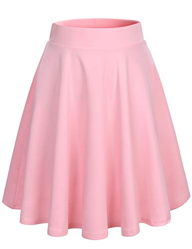 DRESSTELLS Damen Rock Mädchen Kurze hohe Taille gefaltete Skater Tennis Schule Rock Kurz Skirt Pink-Midi M von DRESSTELLS