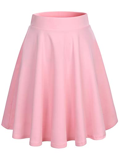 DRESSTELLS Damen Rock Mädchen Kurze hohe Taille gefaltete Skater Tennis Schule Rock Kurz Skirt Pink-Midi XL von DRESSTELLS