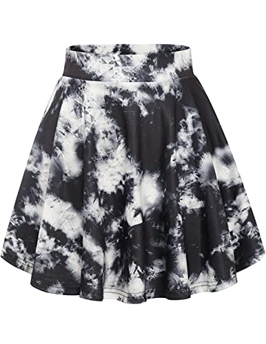 DRESSTELLS Damen Rock Mädchen Kurze hohe Taille gefaltete Skater Tennis Schule Rock Mini Skirt Black Meteorite M von DRESSTELLS