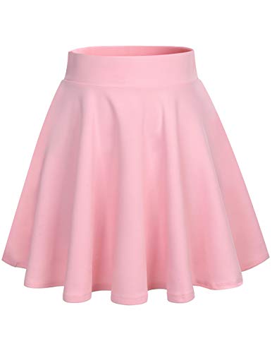 DRESSTELLS Rock Damen Kurz Sommer Skater Rock Minirock High Waist Faltenrock Tennisrock Pinker Femboy Skirt Pink L von DRESSTELLS