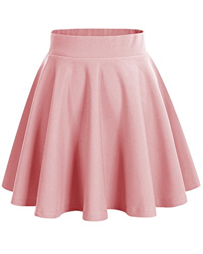 DRESSTELLS Rock Damen Kurz Sommer Rosa Skater Rock Minirock High Waist Faltenrock Tennisrock Knielang Femboy Skirt Blush M von DRESSTELLS