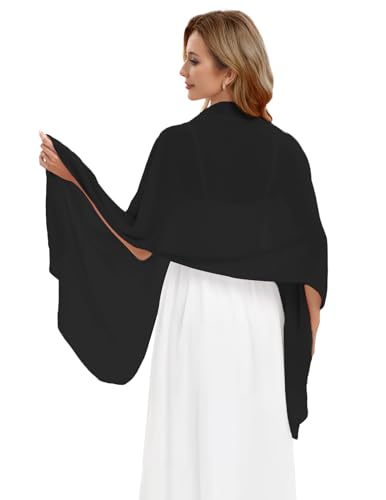 Dresstells Chiffon Schal Stola für Abendkleider in Verschiedenen Farben Black 190cmX70cm/ Medium von DRESSTELLS