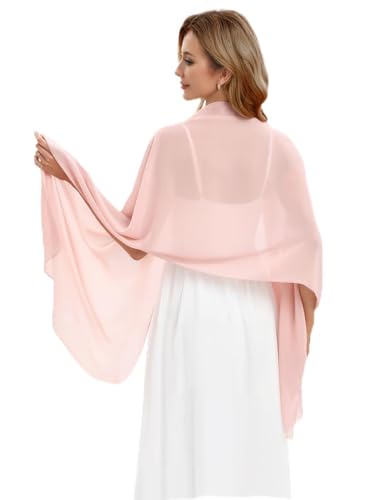 Dresstells Chiffon Schal Stola für Abendkleider in Verschiedenen Farben Blush 190cmX70cm/ Medium von DRESSTELLS