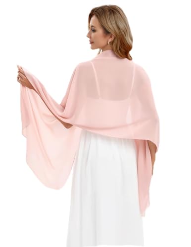 Dresstells Chiffon Schal Stola für Abendkleider in Verschiedenen Farben Blush 200cmX75cm/ Large von DRESSTELLS