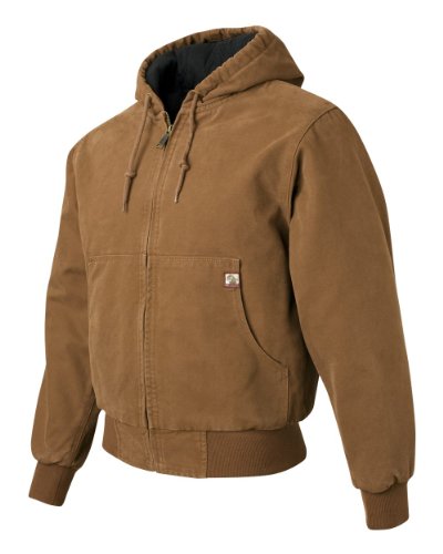 DRI Duck Herren 5020/5020T Cheyenne Kapuzenjacke Boulder Cloth™ Reißverschluss Arbeitskleidung Jacke mit Trikot-Steppfutter, Sattel, L von DRI Duck