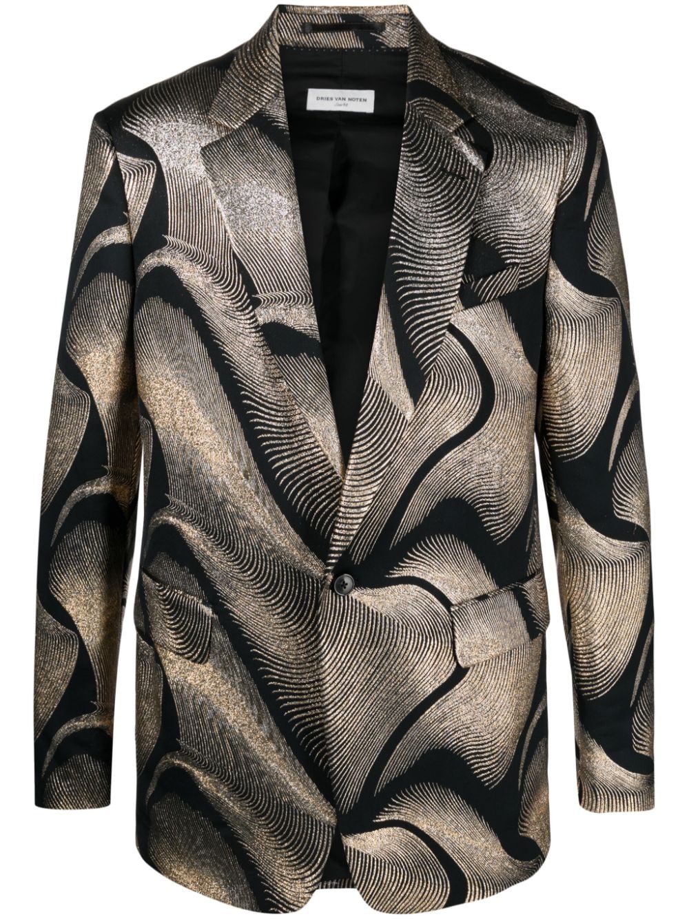 DRIES VAN NOTEN Einreihiges Jacquard-Sakko - Schwarz von DRIES VAN NOTEN