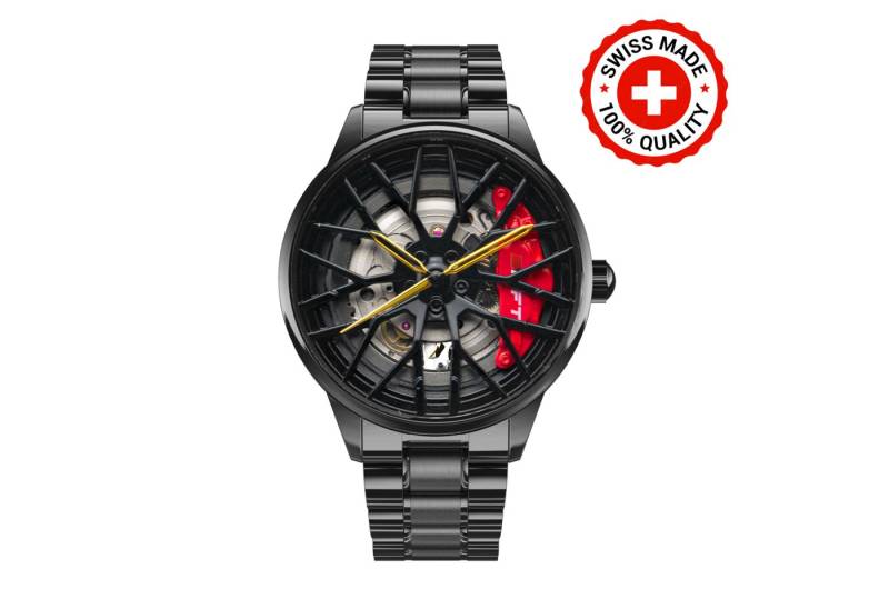 DRIFTELEMENT Automatikuhr SCHWEIZER AUTOMATIK MOTORSPORT FELGENUHR von DRIFTELEMENT