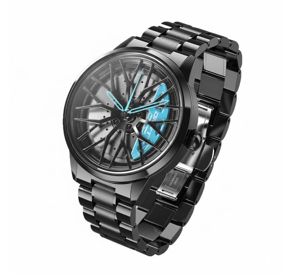 DRIFTELEMENT Quarzuhr MOTORSPORT FELGENUHR, Dreidimensionales Felgendesign - Sportwagen Felgen Armbanduhr von DRIFTELEMENT