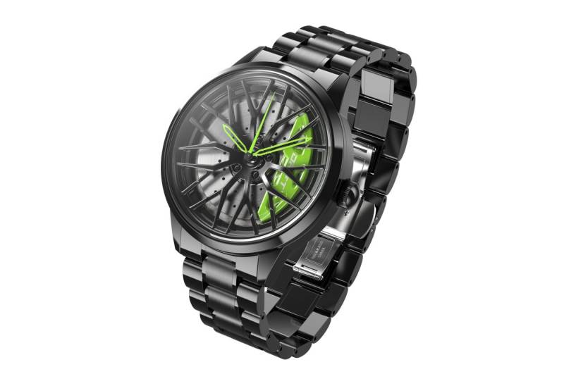 DRIFTELEMENT Quarzuhr MOTORSPORT FELGENUHR, Dreidimensionales Felgendesign - Sportwagen Felgen Armbanduhr von DRIFTELEMENT