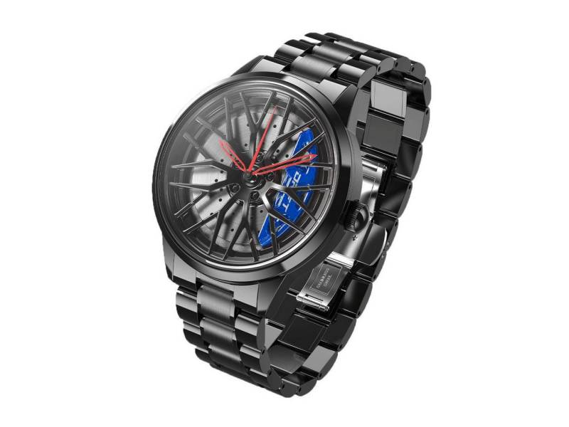 DRIFTELEMENT Quarzuhr MOTORSPORT FELGENUHR, Dreidimensionales Felgendesign - Sportwagen Felgen Armbanduhr von DRIFTELEMENT