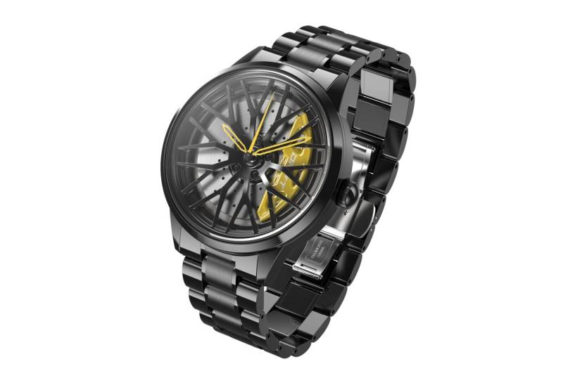 DRIFTELEMENT Quarzuhr MOTORSPORT FELGENUHR, Dreidimensionales Felgendesign - Sportwagen Felgen Armbanduhr von DRIFTELEMENT