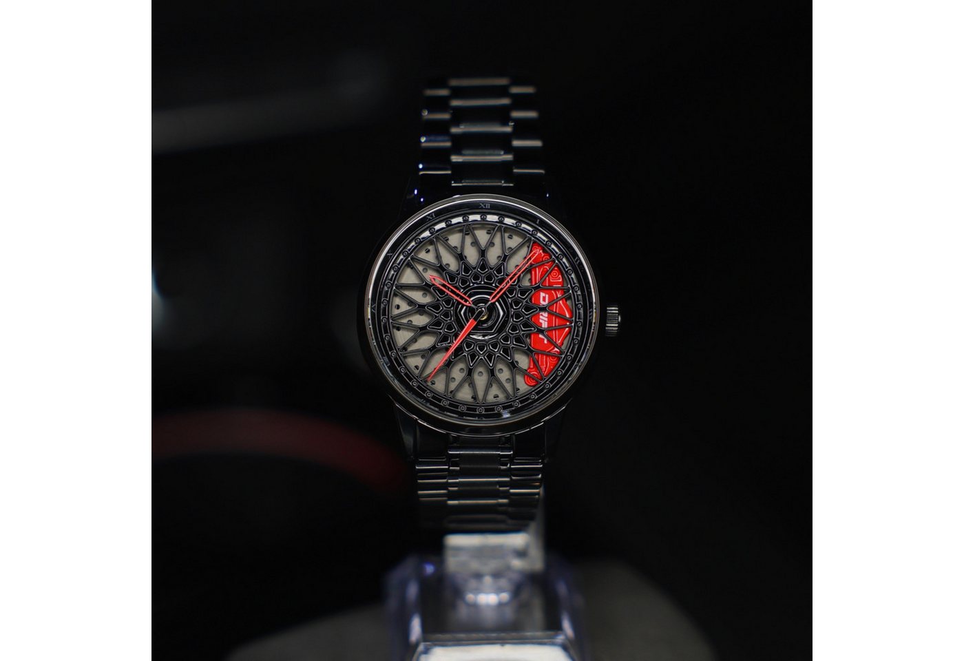 DRIFTELEMENT Quarzuhr Racing Felgenuhr, Dreidimensionales Felgendesign - Sportwagen Felgen Armbanduhr von DRIFTELEMENT