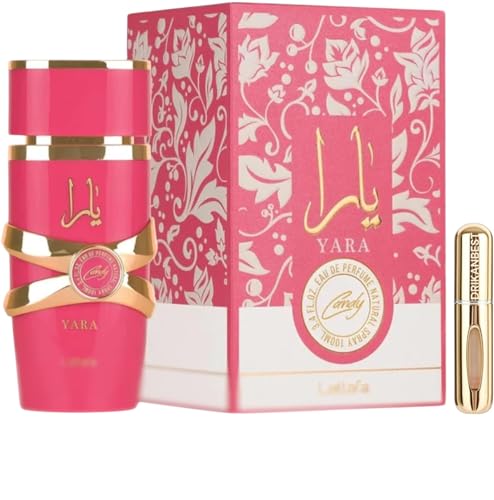 Yara Candy Parfüm, arabisches Parfüm (Original), fruchtig, süß, Vanille, 100 ml + Geschenk Zerstäuber 5 ml DRIKANBEST von DRIKANBEST