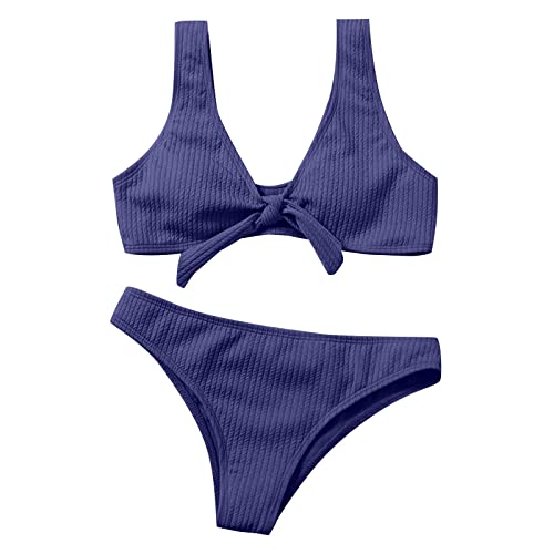 DRILEND Bikini Sexy Extrem, Bikini-Sets Für Damen Sport Bikini Damen Bikini Damen Sexy Bikini Damen Push Up Für Kleine Brüste Bikini Super Push Up Bikini Ladyshaver Bikini Menstrual (Dunkelblau,L) von DRILEND