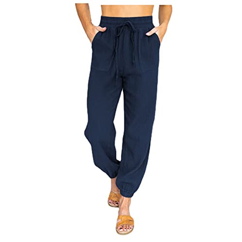 DRILEND Hosen Damen,Lange Umstandsoveralls Schmucklos Workwear Cargohose FüR Damen Die Toten Hosen Alles Aus Liebe Hippie Hosen Ausgefallene Jeans Promi Overalls FüR Frauen（Marine-B，Xl） von DRILEND