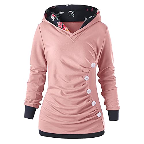 DRILEND Kapuzen Pullover Outdoor,Kuschelig Strickanleitung Hoodie Damen Und Pärchen Set Spitze Hoodie Damen Weihnachts Lustig Leoparden Hoodie Damen Kuschelige Shindy Sister Mutter(1-Rosa,XXL) von DRILEND