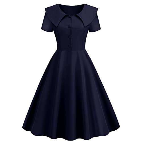 DRILEND Kleid Elegant Damen Festlich, Sexy Outfit Für Damen Festliche Kleider Für Damen Sexy Kleid Damen Erotisch Etuikleid Damen Elegant Steampunk Damen Damen Tüllrock Abiballkleider (Marine,XXL) von DRILEND