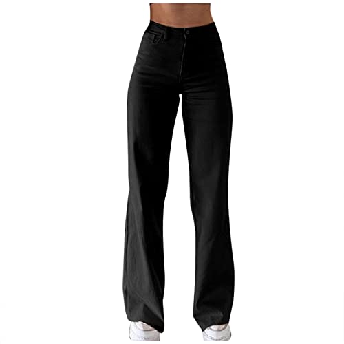 DRILEND Skinny Jeans Damen,Damen Jeans Regular Fit Moderne Jeans Lange Jeans Jumpsuit Damen Jeans Hosen Damen High Waist Jeans Stretch Jeans Damen Jumpsuit Jeans(1-Schwarz,M) von DRILEND