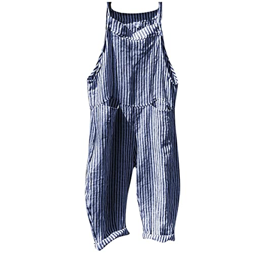 Latzhosen,Trekking Hosen Damen Damen Weihnachtshose Gärtner Overalls Sheego Hosen Outdoor Hosen Damen Alles Ohne Strom Die Toten Hosen Spaghettiträger Bundfaltendamen Damen Gartenh（1-Blau，4XL） von DRILEND