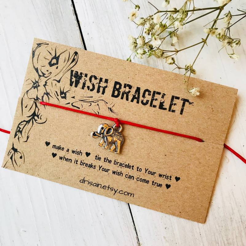 Elefanten-Glücks-Armband, Elefanten-Glückspilz Wunscharmband, Freundschaftsbff Armbänder, Party-Armbänder, String-Armbänder, Charme-Armbänder von DRISAIN