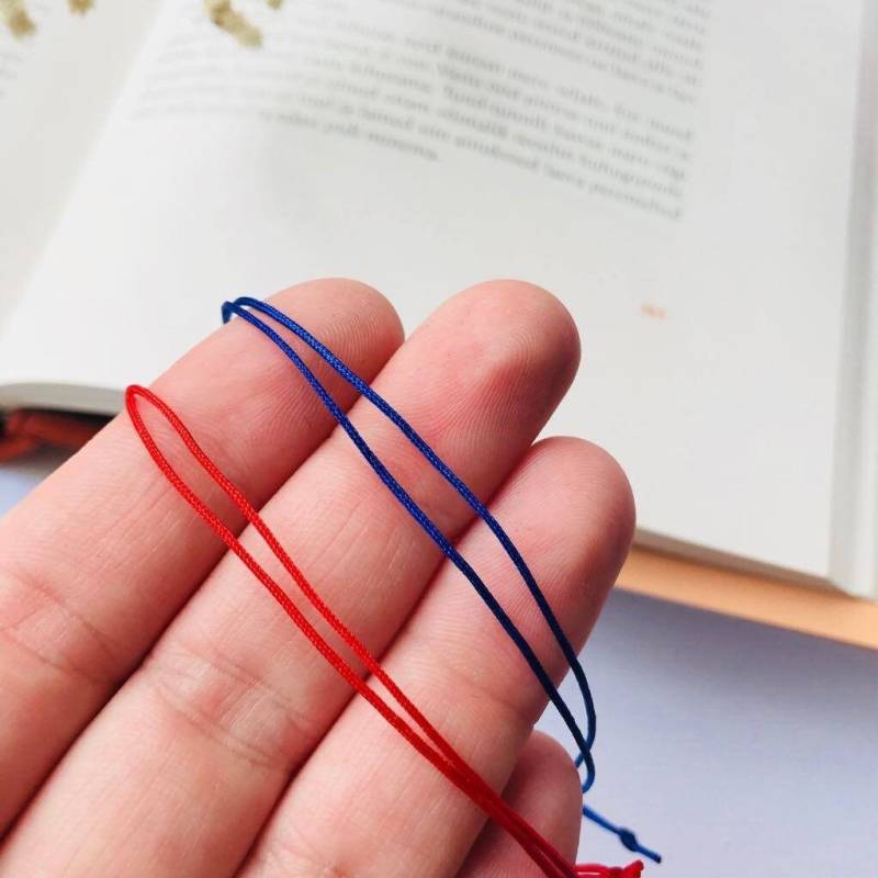 Rote Und Blaue Zeichenfolge Paare Armband-Set Von 2, Seine Ihre Surfer-Armband-Set, Schnurarmband, Langstrecken Armbänder, Wasserdicht von DRISAIN
