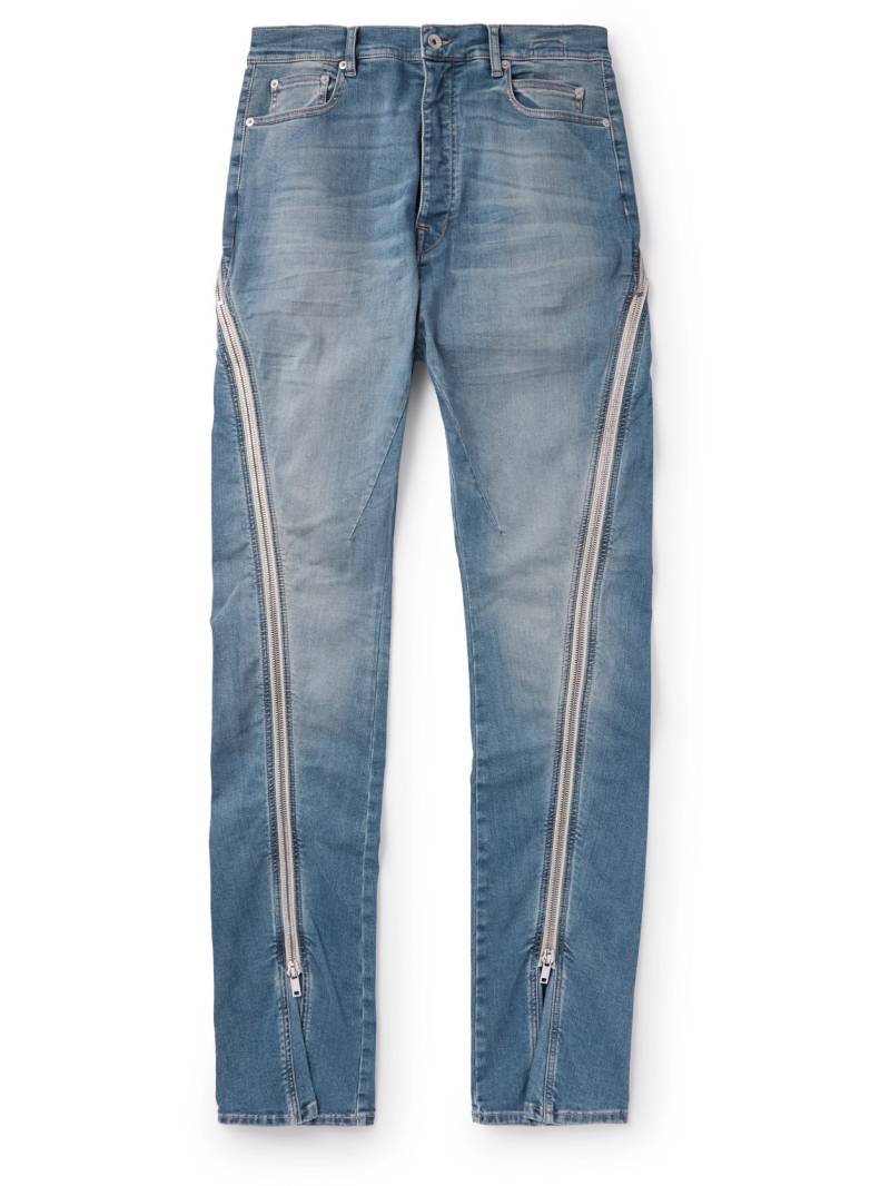 DRKSHDW By Rick Owens - Bolan Banana Wide-Leg Zip-Detailed Waxed Jeans - Men - Blue - UK/US 28 von DRKSHDW By Rick Owens