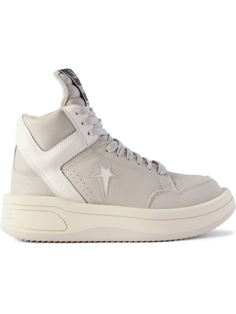 DRKSHDW By Rick Owens - Converse TURBOWPN Full-Grain Leather High-Top Sneakers - Men - Gray - US 6.5 von DRKSHDW By Rick Owens