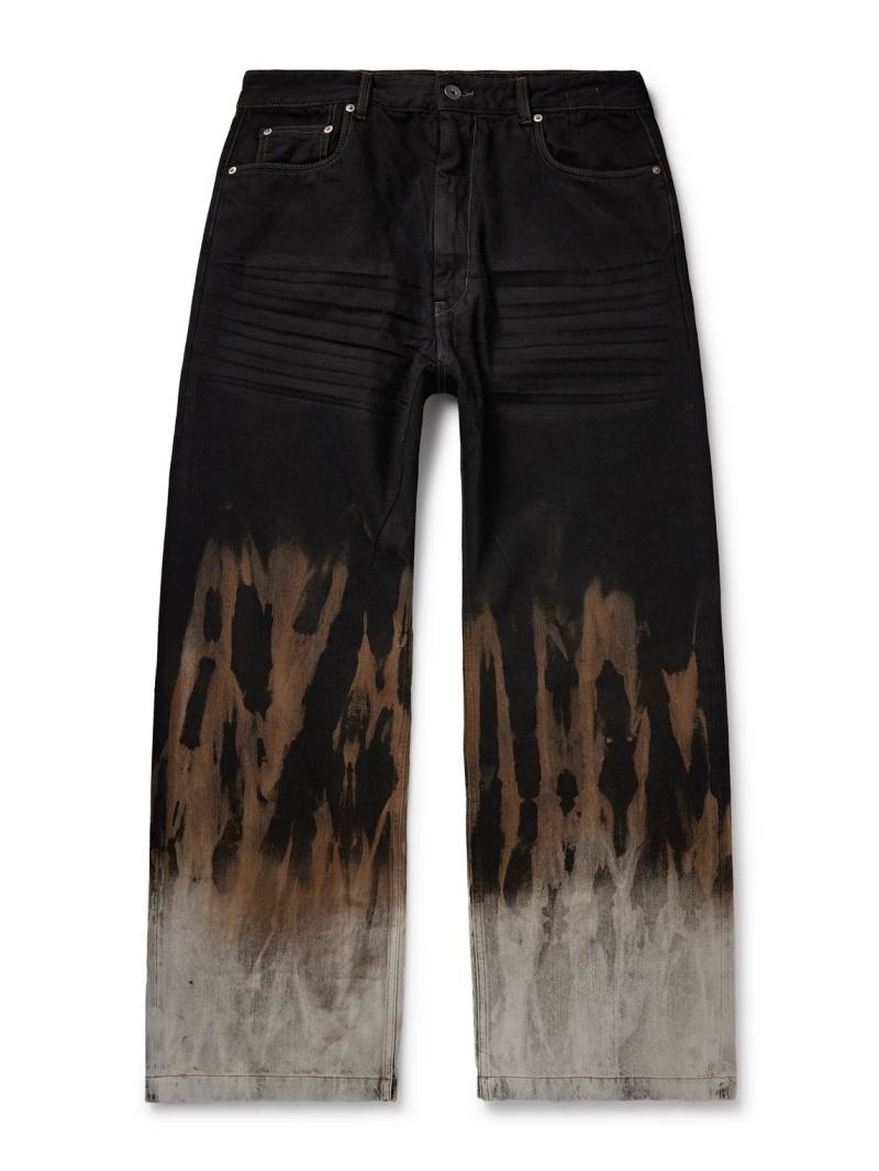 DRKSHDW By Rick Owens - Geth Wide-Leg Garment-Dyed Printed Jeans - Men - Black - UK/US 28 von DRKSHDW By Rick Owens