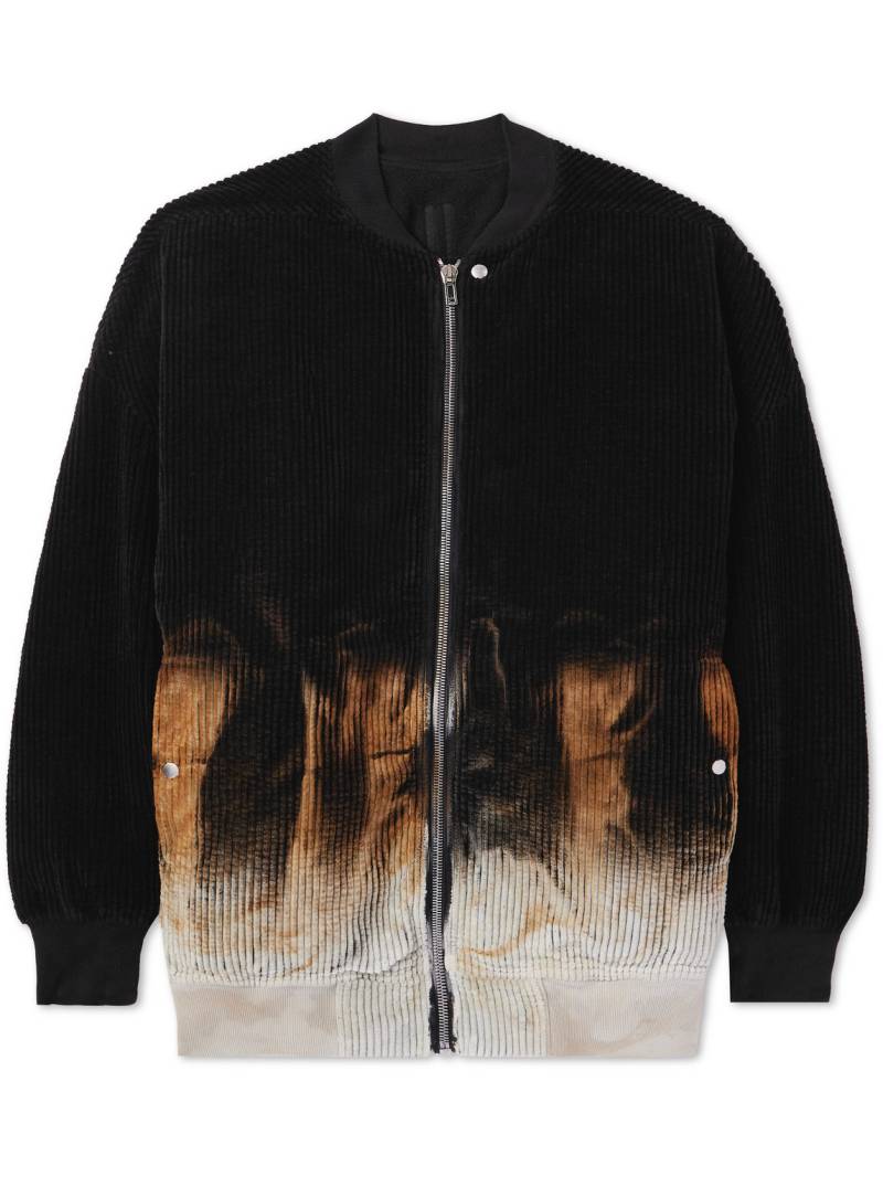 DRKSHDW By Rick Owens - Oversized Printed Cotton-Corduroy Bomber Jacket - Men - Black - XXL von DRKSHDW By Rick Owens