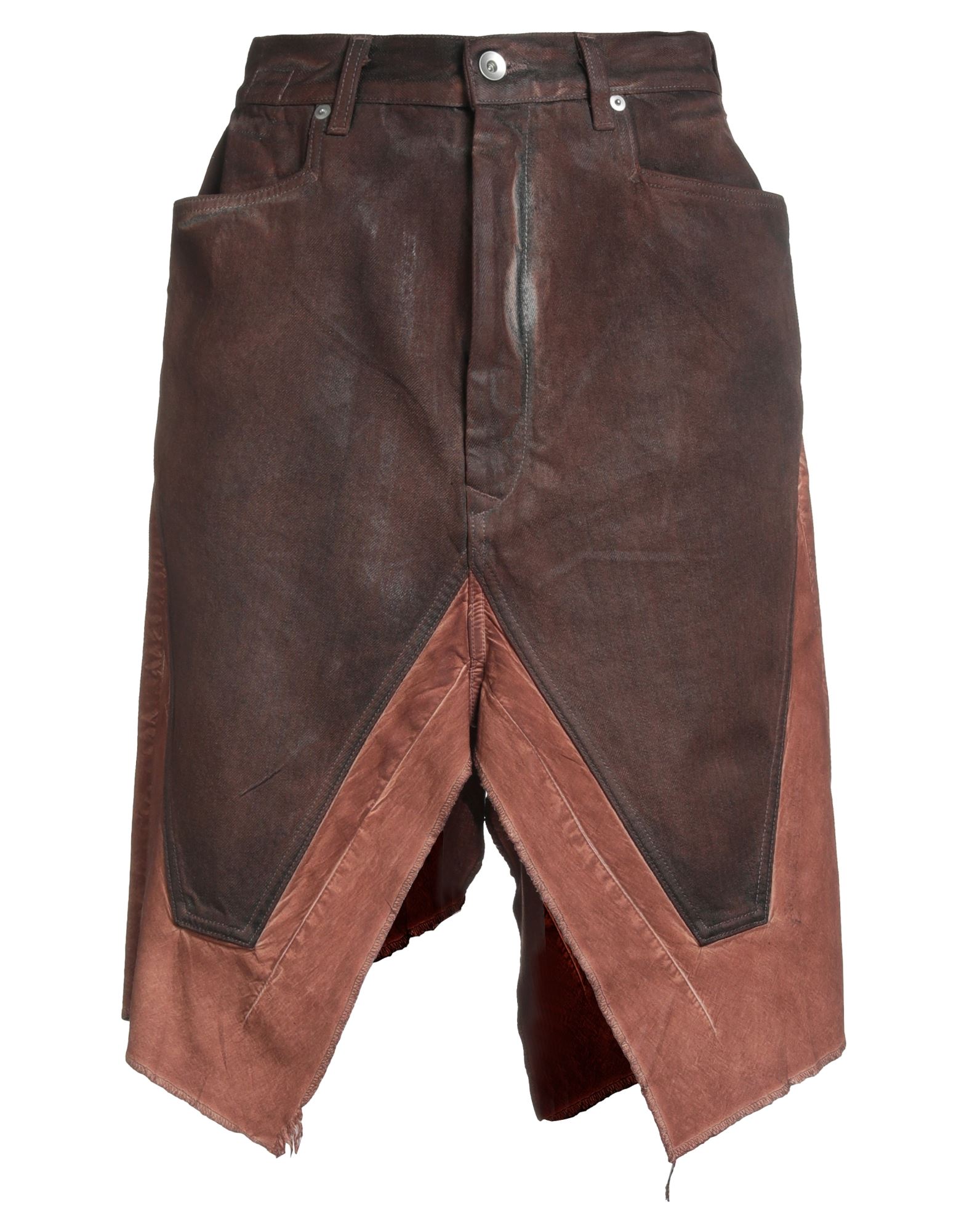 DRKSHDW by RICK OWENS Jeansrock Damen Braun DRKSHDW by RICK OWENS Jeansrock Damen Braun von DRKSHDW by RICK OWENS