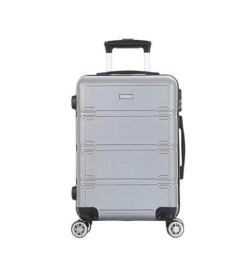 Reisekoffer Spinner-Gepäck Für Damen, Handgepäck, Höhenverstellbarer Griff Für Geschäftsreisen Und Reisen Suitcase Rollkoffer (Color : Silver, Size : 28in) von DRMEE
