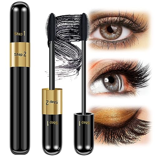 DRMODE Mascara Wasserfest Schwarz - 4D Silk Fiber Eyelash Vibely Mascara Wimperntusche Extra Long Thick & Voluminous Lash Mascara Wischfest Und Nicht Verklumpend für Make up Schminke,9 ml von DRMODE