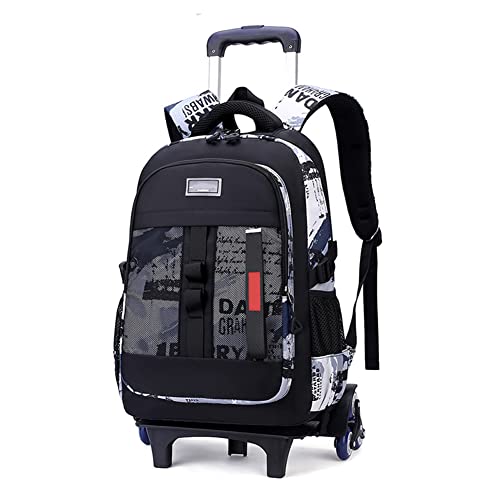 DROFOSREW Schulrucksack mit Rollen Schultrolley Schultaschen Grundschule Trolley Schulranzen Kinder Rucksack mit Rollen für Jungen Mädchen von DROFOSREW