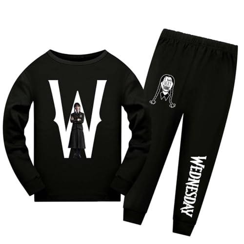 DROLA Wednesday Sweatshirts und Pant Set für Jungen und Mädchen Homewaer Crew neck Workout Unisex für Kinder Geschenk von DROLA