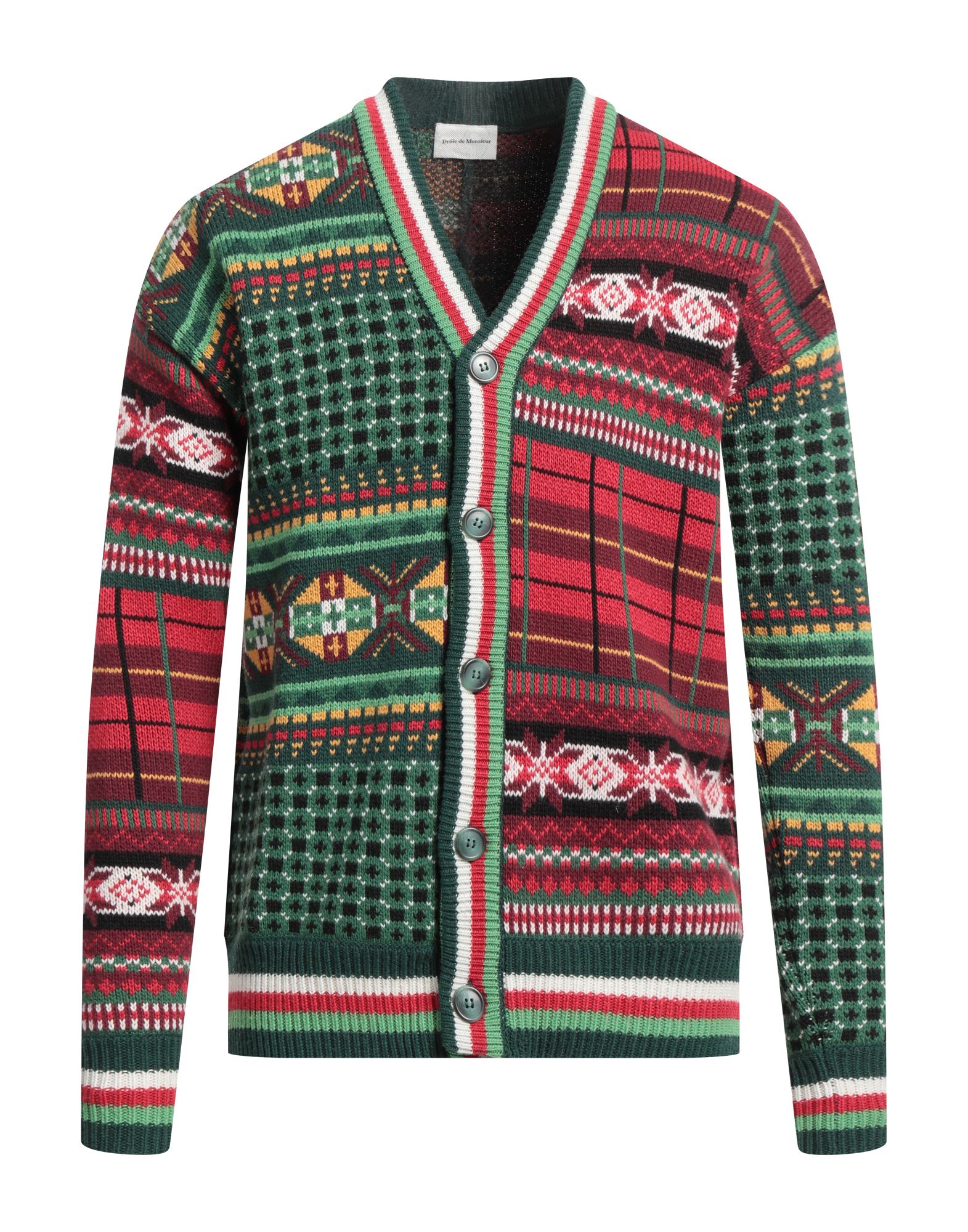 DRÔLE DE MONSIEUR Strickjacke Herren Dunkelgrün DRÔLE DE MONSIEUR Strickjacke Herren Dunkelgrün von DRÔLE DE MONSIEUR