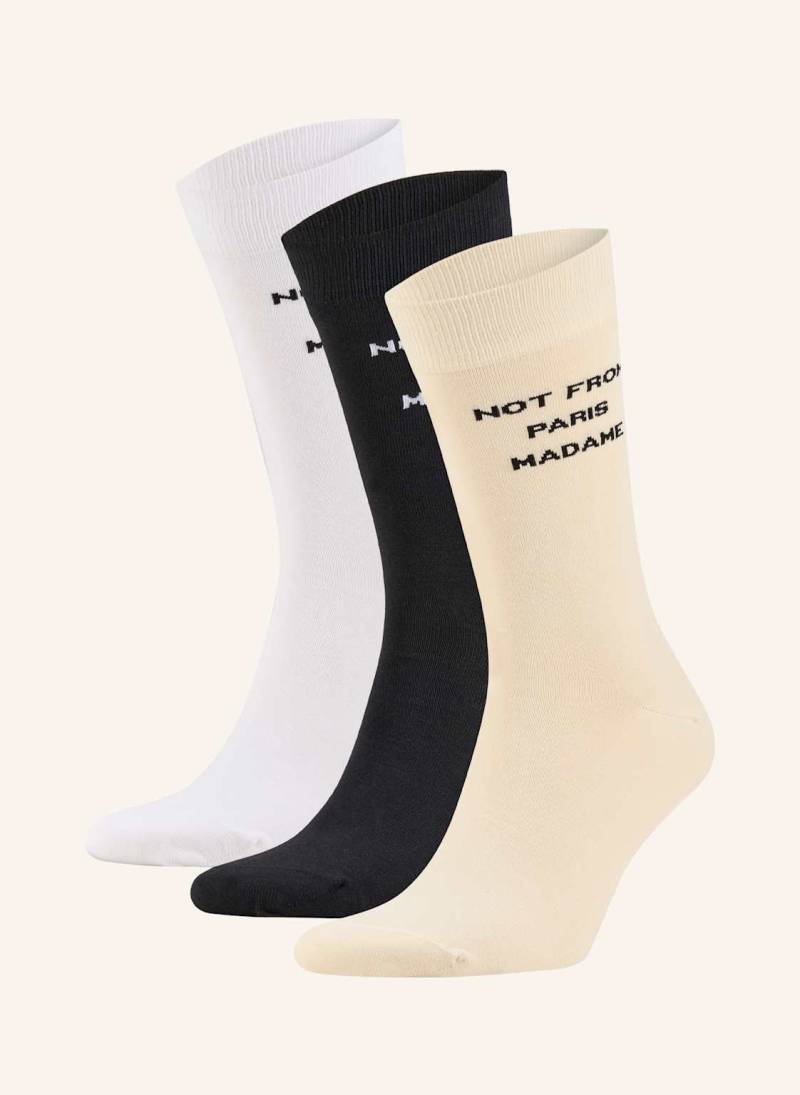 Drôle De Monsieur 3er-Pack Strümpfe Mit Geschenkbox weiss von DRÔLE DE MONSIEUR